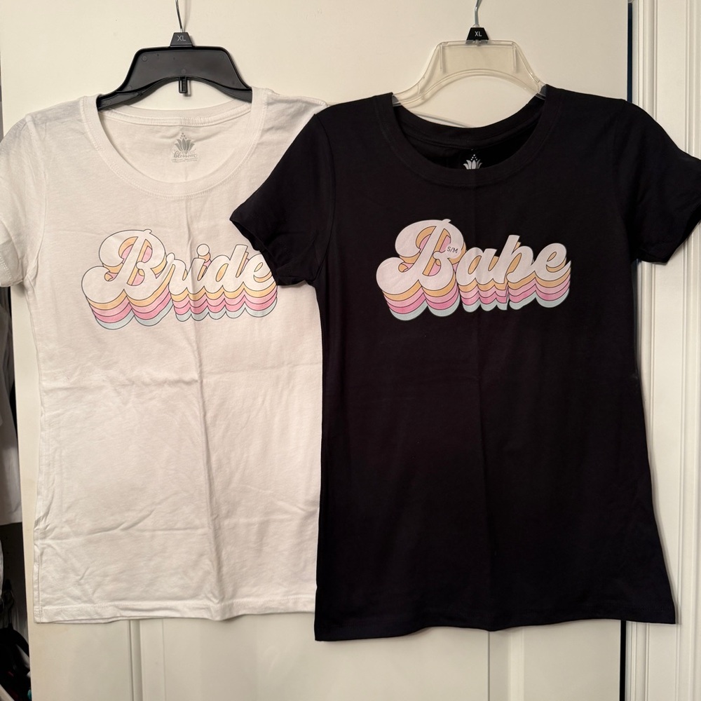 Bride + Babe T-Shirts - White and Black